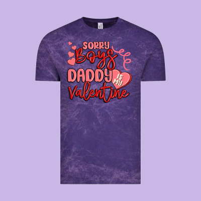 Sorry Boys Daddy Is My Valentine Vintage Tee Designed By Maliassmallbusiness