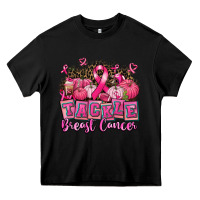 Black tackle breast cancer with pumpkin Heavy Core Tee - AdoDesignShop