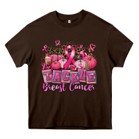 Chocolate Brown tackle breast cancer with pumpkin Heavy Core Tee - AdoDesignShop