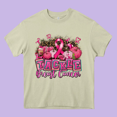 Tackle Breast Cancer With Pumpkin Heavy Core Tee Designed By Adodesignshop