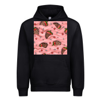 Black valentines day strawberries in cream seamless pattern Urban Hoodie - BundleAndBundleShop