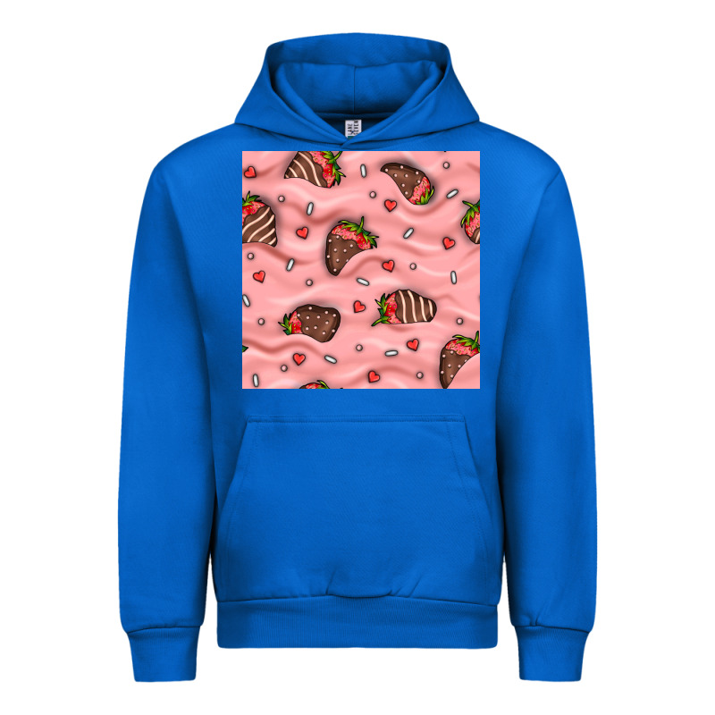 Valentines Day Strawberries In Cream Seamless Pattern Urban Hoodie by BundleAndBundleShop | Teevron