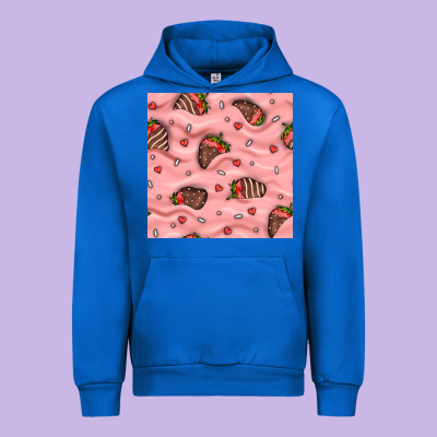 Valentines Day Strawberries In Cream Seamless Pattern Urban Hoodie Designed By Bundleandbundleshop