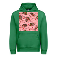 Emerald valentines day strawberries in cream seamless pattern Urban Hoodie - BundleAndBundleShop