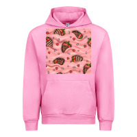 Fuchsia Pink valentines day strawberries in cream seamless pattern Urban Hoodie - BundleAndBundleShop