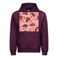 Mauve Wine valentines day strawberries in cream seamless pattern Urban Hoodie - BundleAndBundleShop