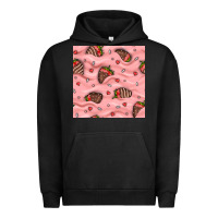 Pigment Black valentines day strawberries in cream seamless pattern Urban Hoodie - BundleAndBundleShop