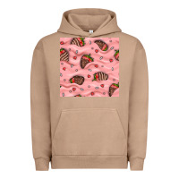 Pigment Burro valentines day strawberries in cream seamless pattern Urban Hoodie - BundleAndBundleShop