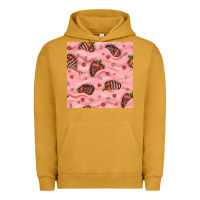 Pigment Peanut Butter valentines day strawberries in cream seamless pattern Urban Hoodie - BundleAndBundleShop