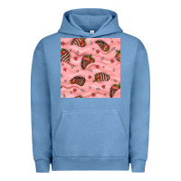 Pigment Pebble Blue valentines day strawberries in cream seamless pattern Urban Hoodie - BundleAndBundleShop