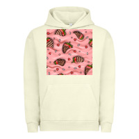 Pigment Pistachio valentines day strawberries in cream seamless pattern Urban Hoodie - BundleAndBundleShop