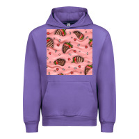 Tulip valentines day strawberries in cream seamless pattern Urban Hoodie - BundleAndBundleShop