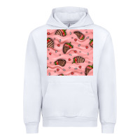 White valentines day strawberries in cream seamless pattern Urban Hoodie - BundleAndBundleShop