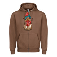 Chestnut chicken with bandana and leopard Zipper Hoodie - texasbilliewilder