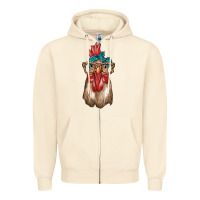 Sandshell chicken with bandana and leopard Zipper Hoodie - texasbilliewilder