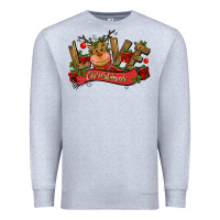 Heather Grey love christmas reindeer Premium Sweatshirt - CowGirlArtShop