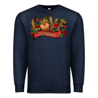 Navy love christmas reindeer Premium Sweatshirt - CowGirlArtShop