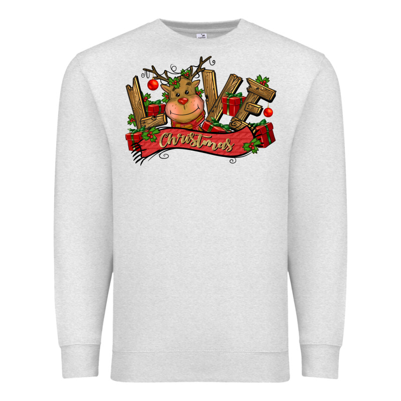 Love Christmas Reindeer Premium Sweatshirt by CowGirlArtShop | Teevron