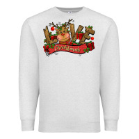Oatmeal Heather love christmas reindeer Premium Sweatshirt - CowGirlArtShop