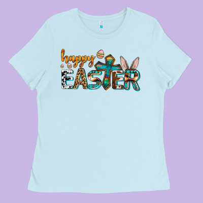 Western Happy Easter Ladies Tee Designed By Adodesignshop