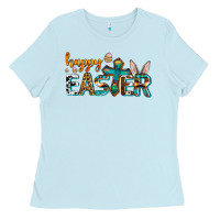 Baby Blue western happy easter Ladies Tee - AdoDesignShop