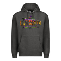 Charcoal Heather happy halloween trick or treat Premium Hoodie - CowGirlArtShop