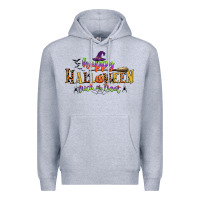 Heather Grey happy halloween trick or treat Premium Hoodie - CowGirlArtShop