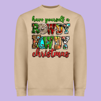 Have Yourself A Rowdy Howdy Christmas Heavyweight Sweatshirt Designed By Nancycooperartshop
