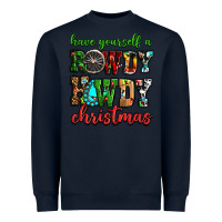 Navy Have yourself a rowdy howdy Christmas Heavyweight Sweatshirt - NancyCooperArtShop
