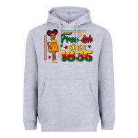 Heather Grey free ish since 1865 black girl peekaboo juneteenth Heavyweight Hoodie - CowGirlArtShop