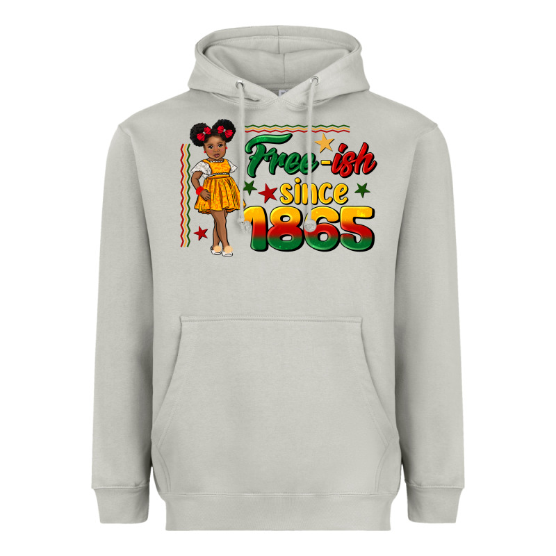 Free Ish Since 1865 Black Girl Peekaboo Juneteenth Heavyweight Hoodie by CowGirlArtShop | Teevron