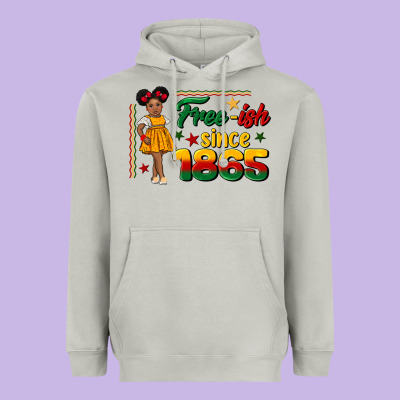 Free Ish Since 1865 Black Girl Peekaboo Juneteenth Heavyweight Hoodie Designed By Cowgirlartshop