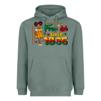 Sage free ish since 1865 black girl peekaboo juneteenth Heavyweight Hoodie - CowGirlArtShop