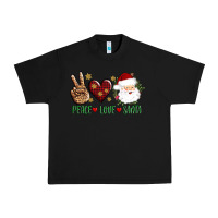 Black peace love Santa Urban Heavy Tee - AdoDesignShop
