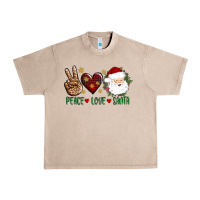 French Oak peace love Santa Urban Heavy Tee - AdoDesignShop