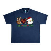 Navy peace love Santa Urban Heavy Tee - AdoDesignShop