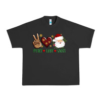 Pigment Black peace love Santa Urban Heavy Tee - AdoDesignShop