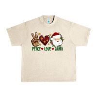Sandshell peace love Santa Urban Heavy Tee - AdoDesignShop