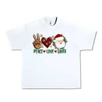 White peace love Santa Urban Heavy Tee - AdoDesignShop