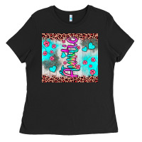 Black auntie leopard turquoise Ladies Tee - JahusDesignShop