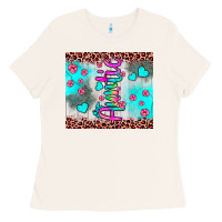 Bone auntie leopard turquoise Ladies Tee - JahusDesignShop