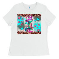 White auntie leopard turquoise Ladies Tee - JahusDesignShop