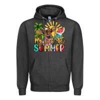 Charcoal Heather My first summer baby cow Zipper Hoodie - NancyCooperArtShop