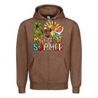 Chestnut My first summer baby cow Zipper Hoodie - NancyCooperArtShop