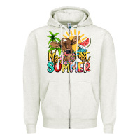 Oatmeal Heather My first summer baby cow Zipper Hoodie - NancyCooperArtShop