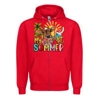 Red My first summer baby cow Zipper Hoodie - NancyCooperArtShop