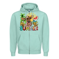 Seafoam My first summer baby cow Zipper Hoodie - NancyCooperArtShop