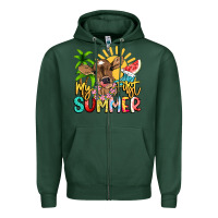 Sports Green My first summer baby cow Zipper Hoodie - NancyCooperArtShop