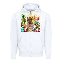 White My first summer baby cow Zipper Hoodie - NancyCooperArtShop