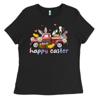 Black happy easter trucks Ladies Tee - AdoDesignShop